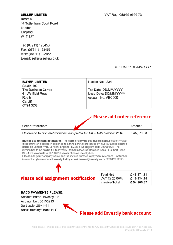UK invoice example